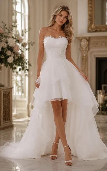 Hi Low White Prom Dress | Cheap High Low Prom Dresses - Dorris Wedding Hi Low White Prom Dress | Cheap High Low Prom Dresses - Dorris Wedding