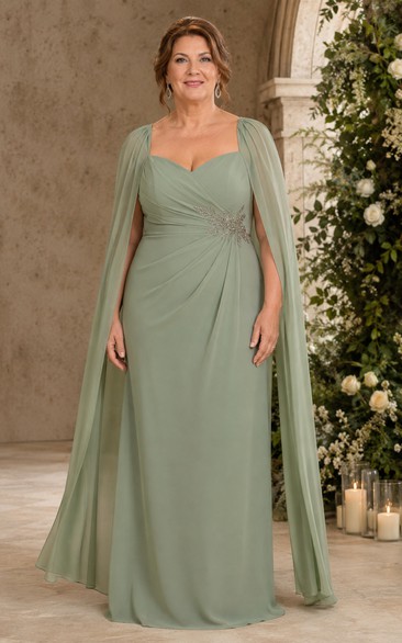 Plus Size Sage Sweetheart Cape Sleeve Dress