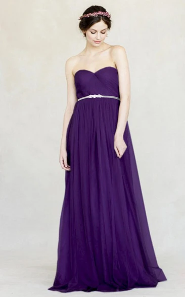 Empire Sweetheart Sleeveless Criss-Cross Chiffon Bridesmaid Dress