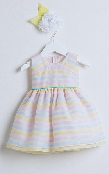 Sleeveless Tiered Organza Flower Girl Dress