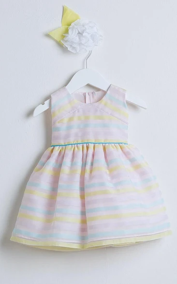 Sleeveless Tiered Organza Flower Girl Dress