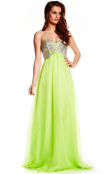Sweetheart Beaded Empire Sleeveless Tulle Prom Dress With Lace-Up