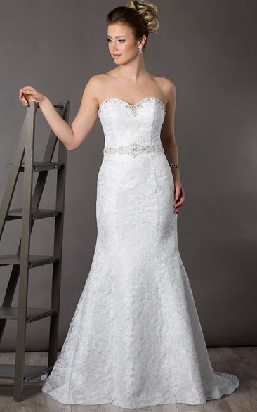 chinese dress ladies Elegant Strapless Sweetheart Mermaid Wedding Dress Plus Size Size 28W