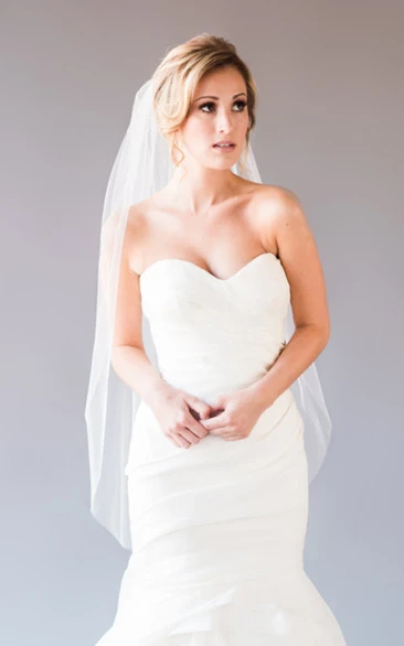 Simple Plain Tulle Single Layer Wedding Veil