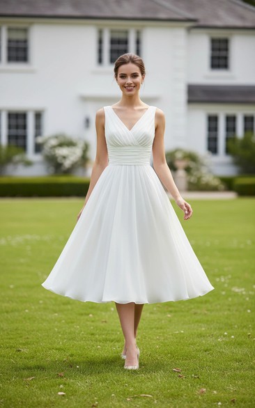 Breezy Tea-Length Beach Wedding Dress
