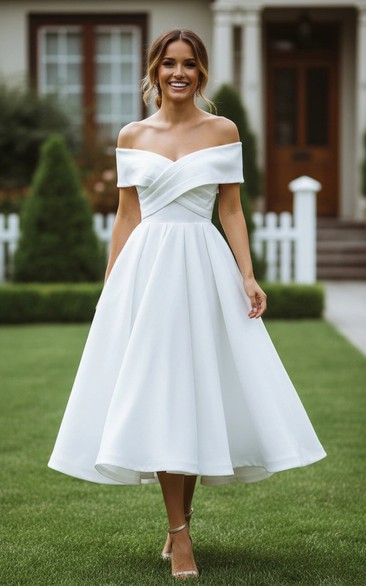 Retro Satin Criss-Cross Tea Dress