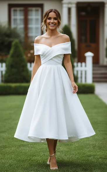 Retro Satin Criss-Cross Tea Dress