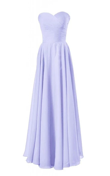 Simple Sweetheart Ruched Chiffon A-line Dress