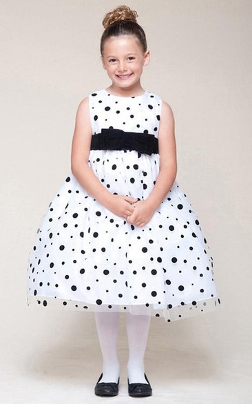Bowed Sleeveless Flower Girl Dress