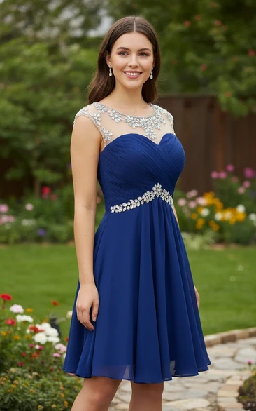 Elegant Beaded Keyhole Gown