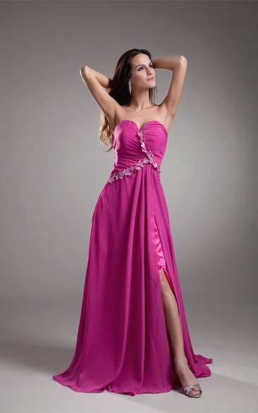 Flipped Sleeveless Split Side Chiffon Special Occasion Dresses