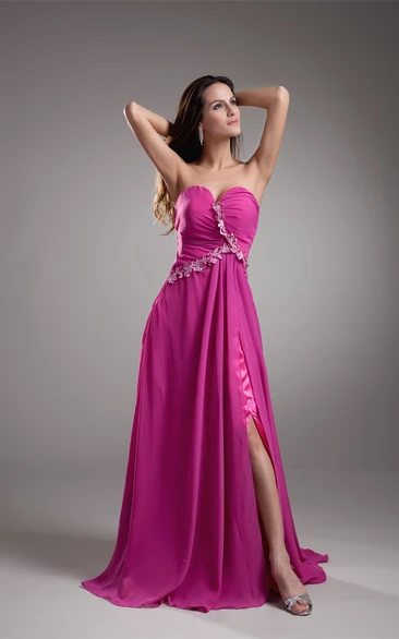 Flipped Sleeveless Split Side Chiffon Special Occasion Dresses