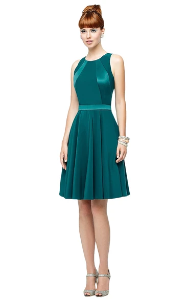 Short Satin Modern Sleeveless A-Line Dress