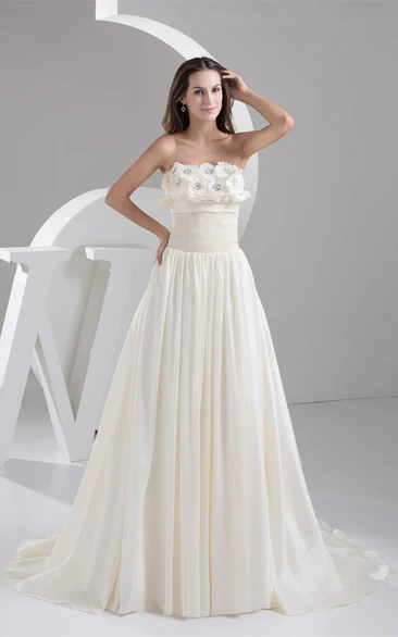 A-Line Pleated Floral Top and Dress With Beading