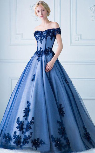 Tulle Floor-length Ball Gown Sleeveless Adorable Prom Dress with Appliques