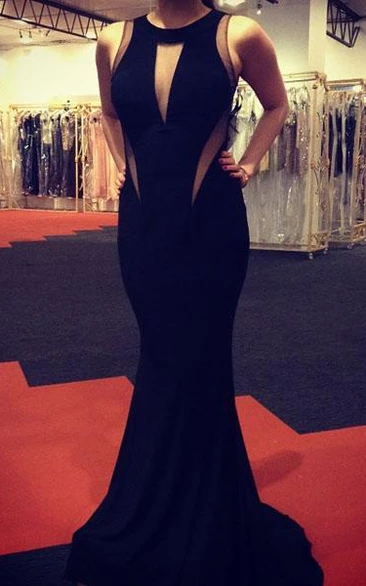 Sexy Black Sleeveless Mermaid Prom Dresses Floor Length