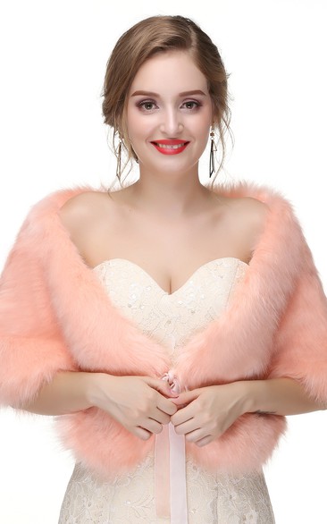 Bridal Winter Warm Wool Cape High-End Fur Wedding Dress Fox Fur Waistcoat