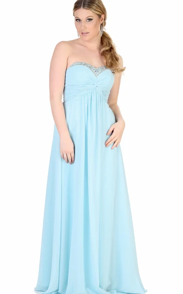 Empire Beaded Sleeveless Sweetheart Chiffon Bridesmaid Dress