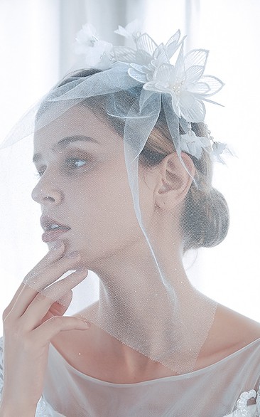 Simple Style Bridal Veil with Beads
