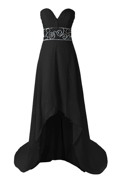 Ruched Bust High-low Dress With Crystal Embellishments