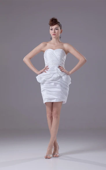 Sweetheart Mini Body-Fitting Beading and Dress With Ruffles