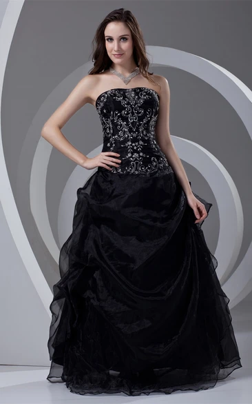 Adorable Satin Organza Beaded Ball Gown Maxi Special Occasion Dresses