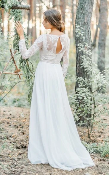 Long Illusion Sleeve Bridal Dresses | Long Sleeved Wedding Gown ...