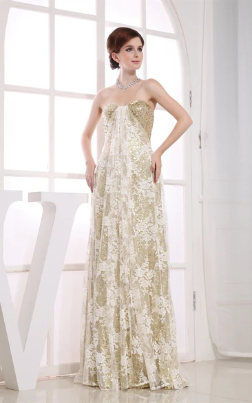 Sleeveless Maxi Tulle Dress With Overall Sequined Design