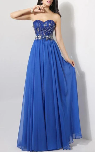 Glittering Sweetheart A-Line Full-Length Prom Dress