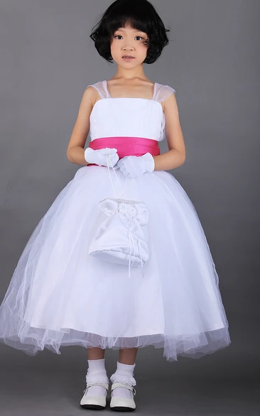 Ballerina A-Line Ball Gown With Straps and Tulle Overlay