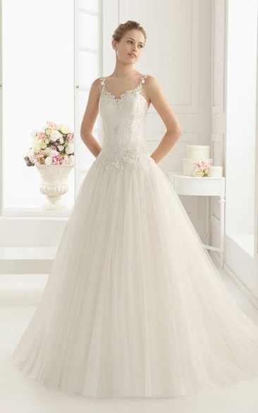 Slleveless Seetheart Organza Dress With Appliques