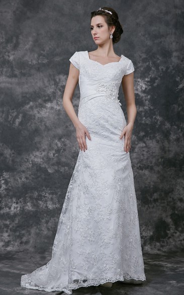 Ethereal Slim-fitting Crystal-beaded A-line Wedding Gown