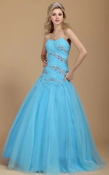 Ball Gown A-Line Sweetheart Floor-Length Beading Dasha's Prom Dress
