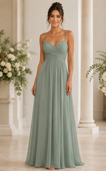 Sage Sweetheart Chiffon A-Line Bridesmaid Dress