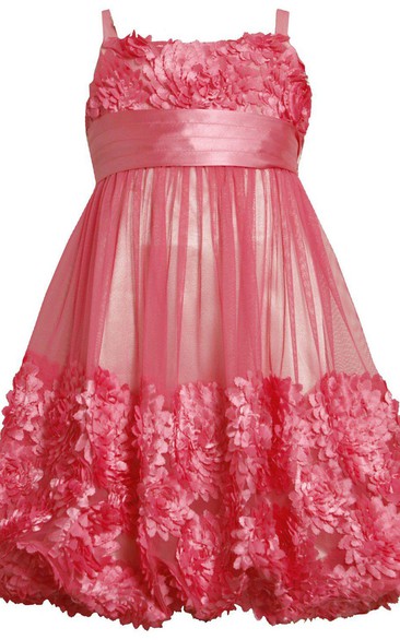 Sleeveless Square-neck Dress With Petals