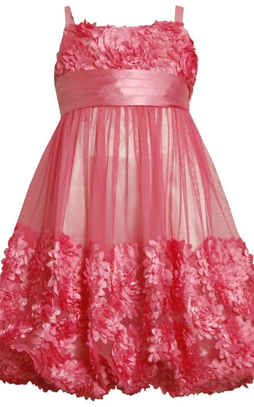 Sleeveless Square-neck Dress With Petals