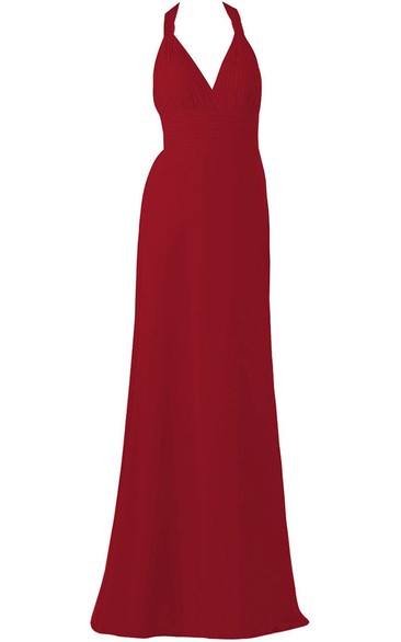 Elegant V-neck Taffeta Bridal Dress With Pleat