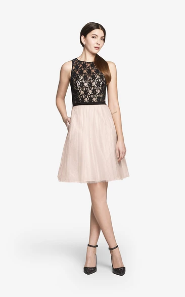 Angelic Short A-Line Dress With Lace Bodice