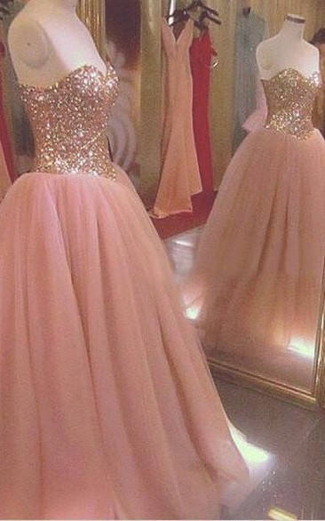 Romantic Tulle Princess Wedding Dress Beadings Sequins