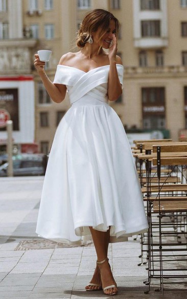 Meganbridal Womens Lace up Corset Vintage Sweetheart Wedding Dresses for Bride Retro Tea-Length Rustic Bridal Gowns 