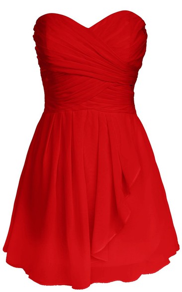 Sweetheart A-line Dress With Draping and Basque Waist