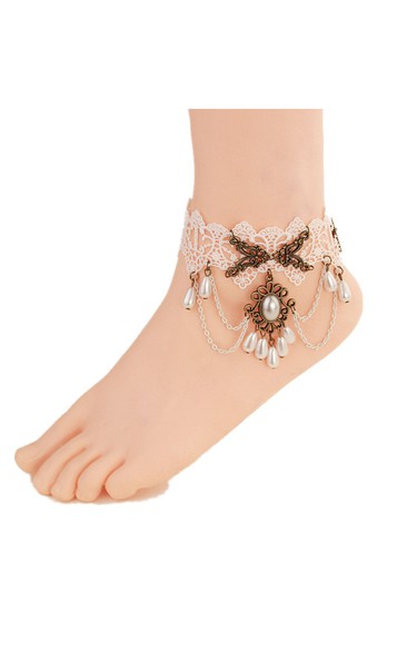 Fashion Fresh Sweet White Retro Lace Female Anklet
