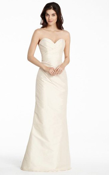 Sleeveless Sweetheart Criss-Cross Satin Bridesmaid Dress With Low-V Back
