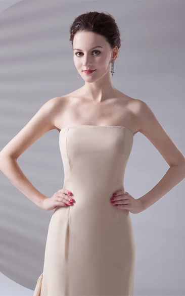 Unique Strapless Cascading Ruffled Sheath Special Occasion Dresses