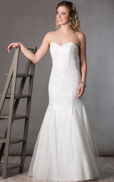Sweetheart Mermaid Bridal Gown With Sequins And Tulle Skirt