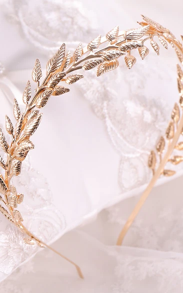 European Handmade Vintage Golden Baroque Willow Branches Flowers Headband