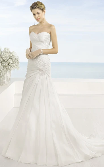 A-Line Sweetheart Chiffon Wedding Dress With Criss Cross