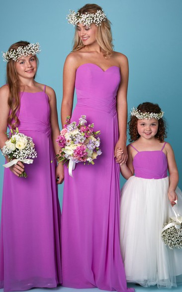 Sweetheart Criss-Cross Sleeveless Chiffon Bridesmaid Dress