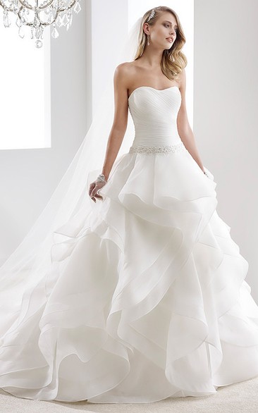 Illusion-Neck Sheath Mermaid Wedding Dress Styles With Beaded Design And Brush Train