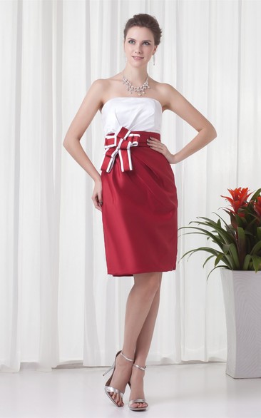 Stirring Strapless Sleeveless Bowed Midi Bridesmaid Dresses